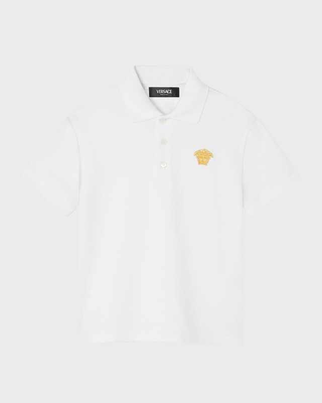 Boy's Polo Shirt W/ Embroidered Medusa, Size 4-