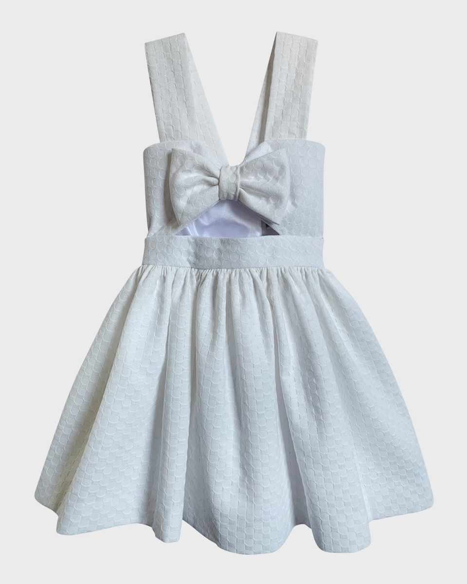 Girl's Pique Peek a Bow Dress, Size 7-14