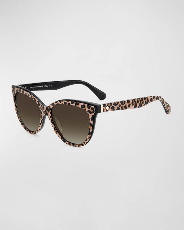 daeshas round polarized acetate sunglasses, black