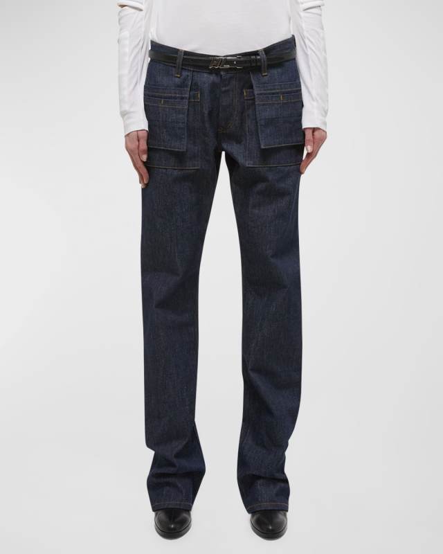 Straight-Leg Utility Jeans