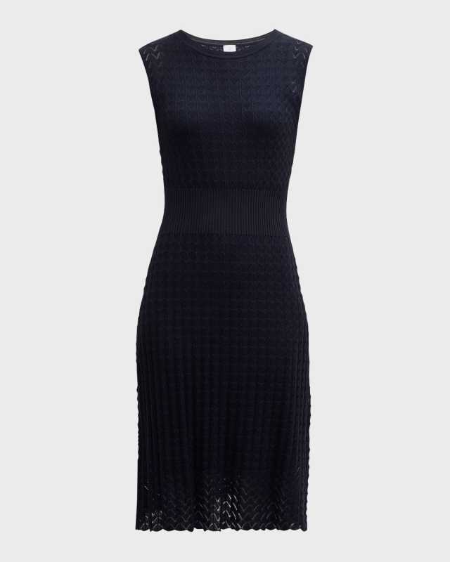 Sleeveless Pointelle-Knit Dress