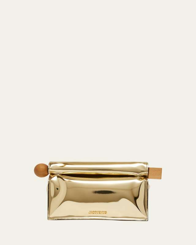 La Pochette Rond Metallic Clutch Bag