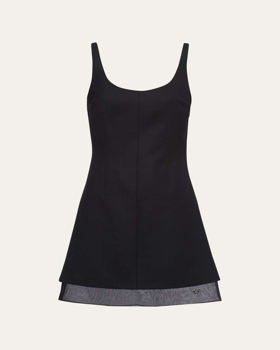 Mat Crinolina Open-Back Mini Dress