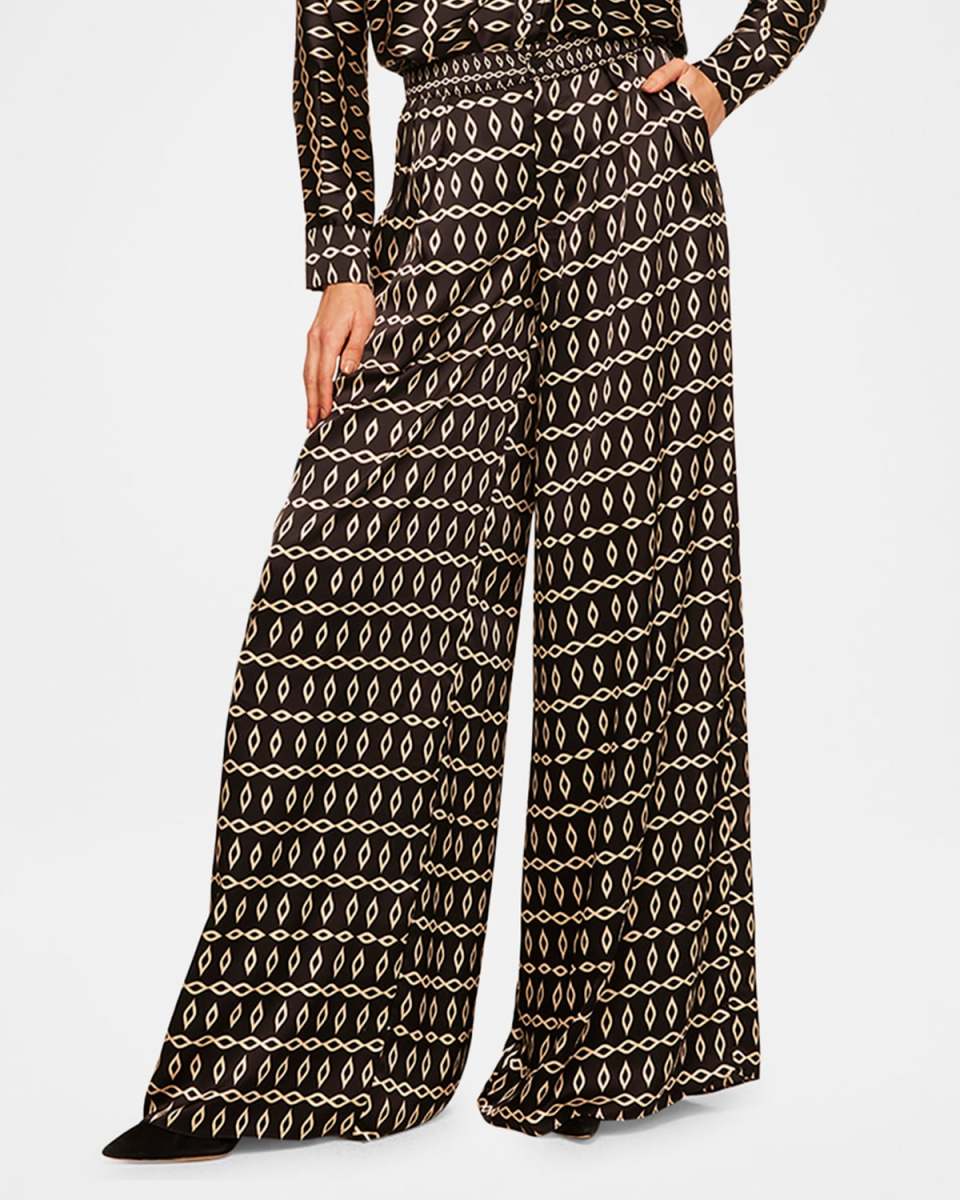 Lemor Wide-Leg Geo-Print Pants
