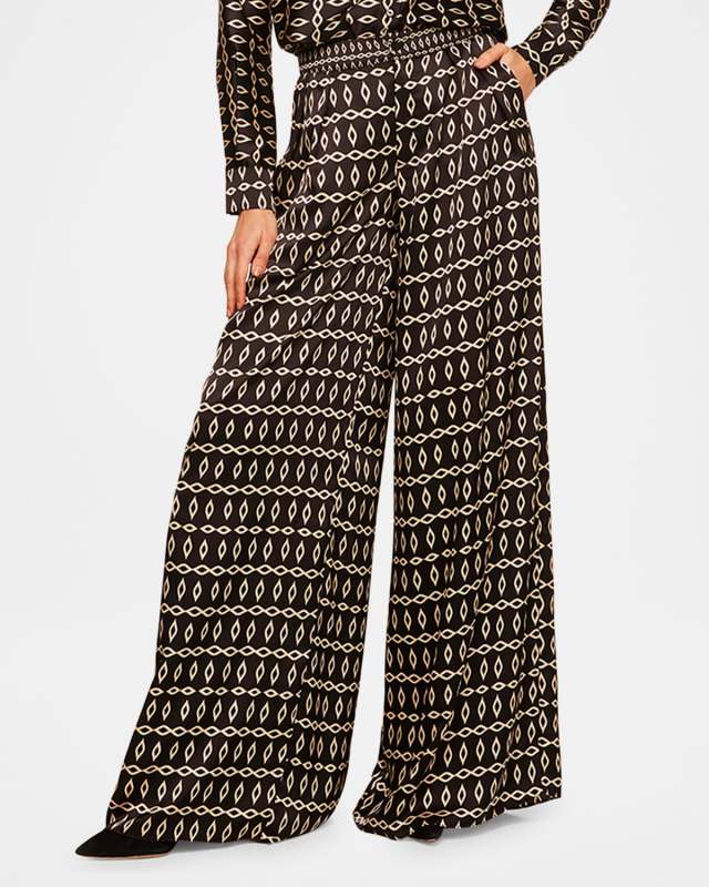 Lemor Wide-Leg Geo-Print Pants