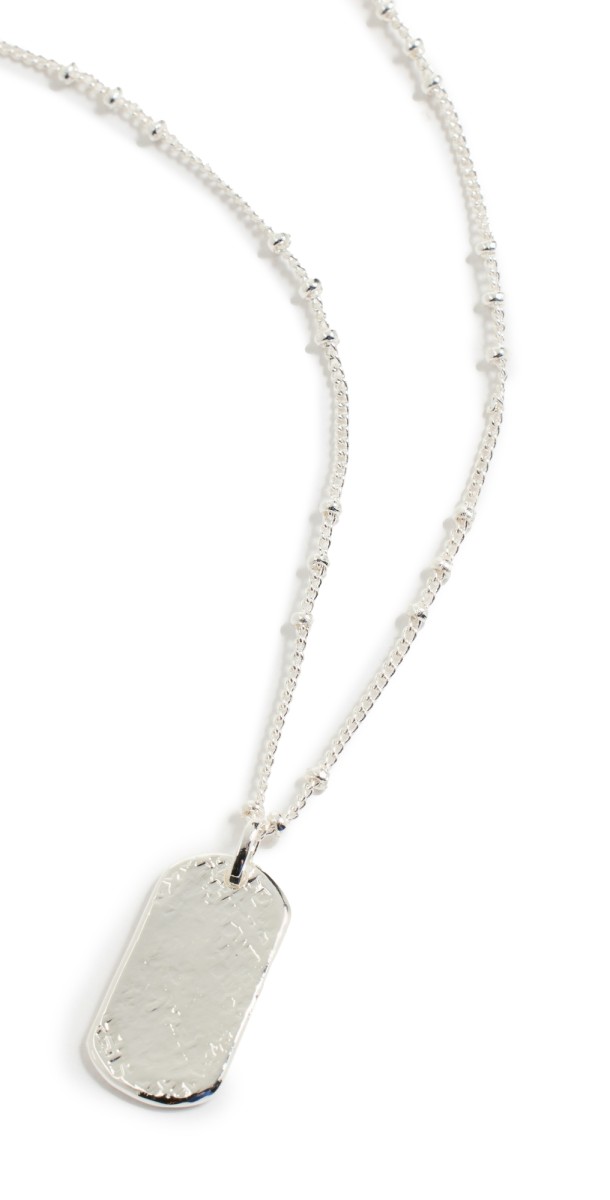 Gorjana Griffin Dog Tag Necklace Silver