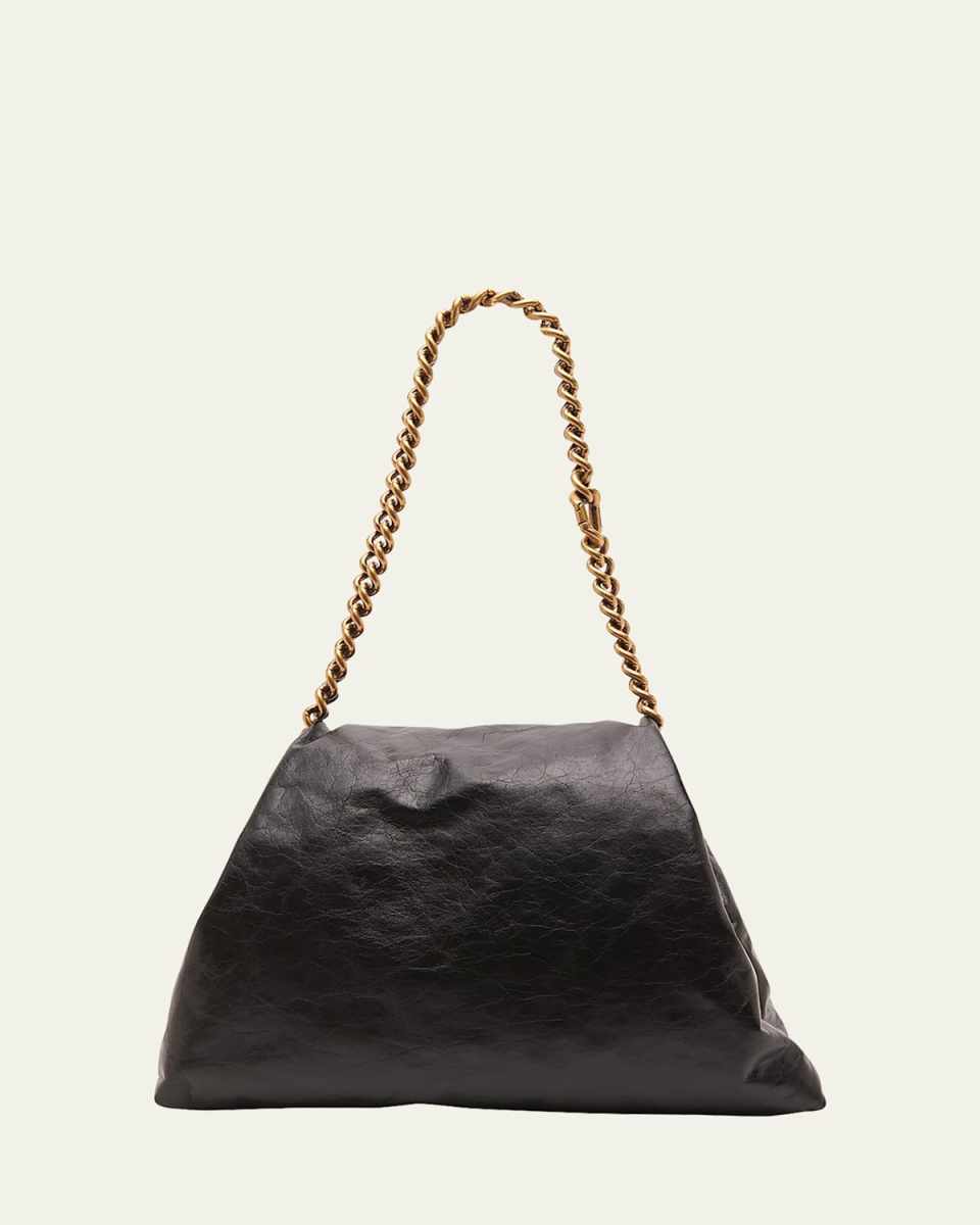 Crush Medium Leather Chain Shoulder Bag