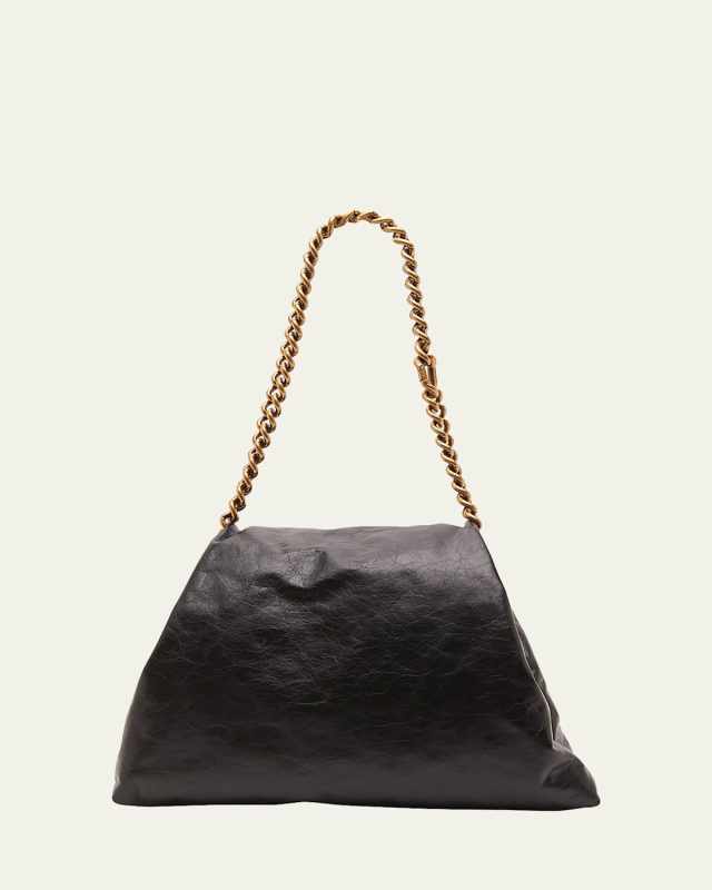 Crush Medium Leather Chain Shoulder Bag