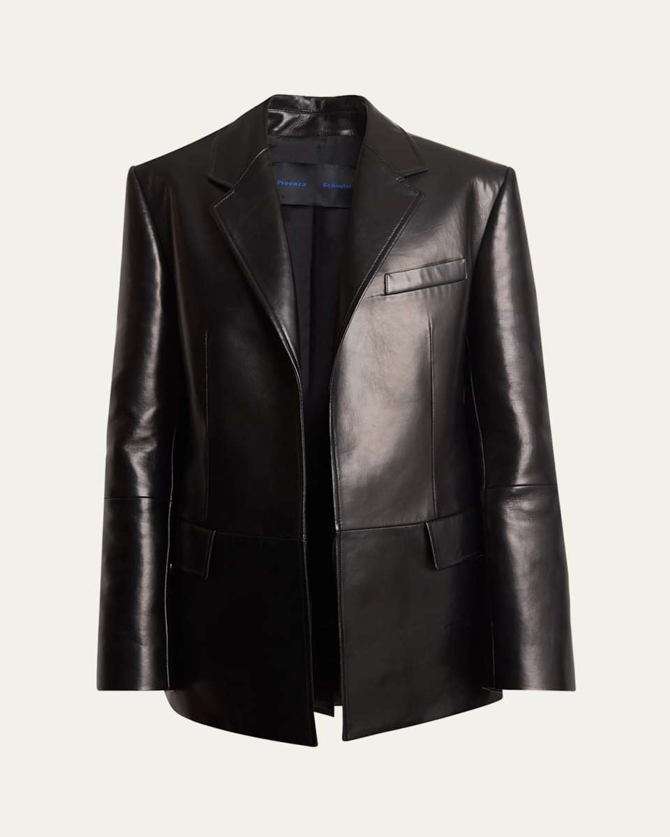 Hayes Open-Front Lambskin Leather Jacket