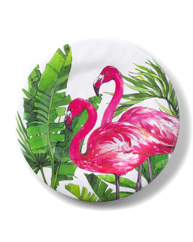 Flamingo Tropics Shatter-Resistant Bamboo Dinner Plates, Set of 4