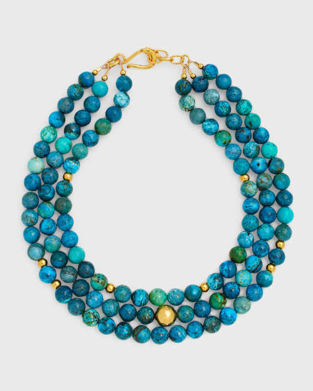 Chrysocolla Triple-Row Necklace