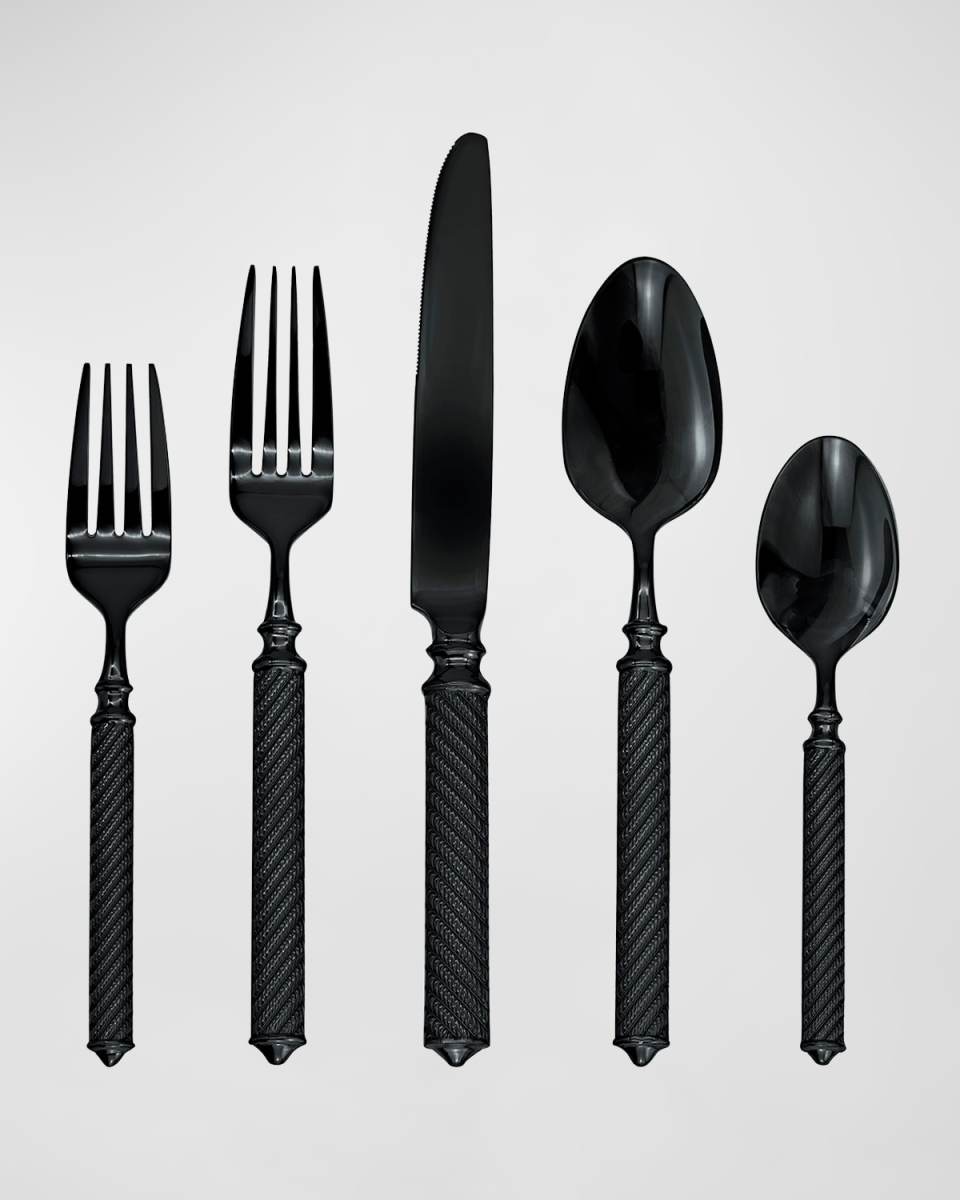 Torsade Black 45-Piece Flatware Set