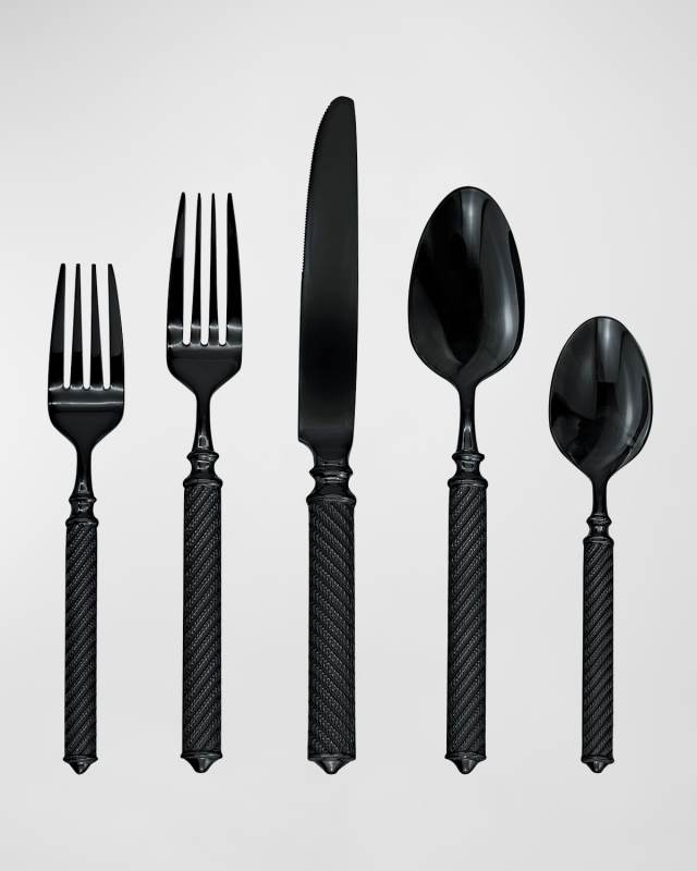 Torsade Black 45-Piece Flatware Set