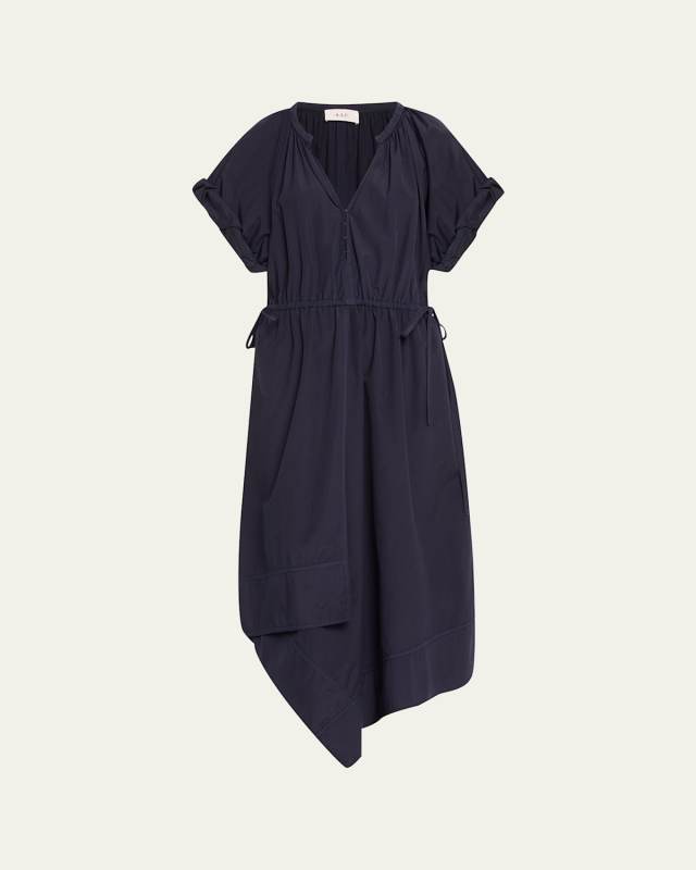 Odin Short-Sleeve Drawstring Midi Dress