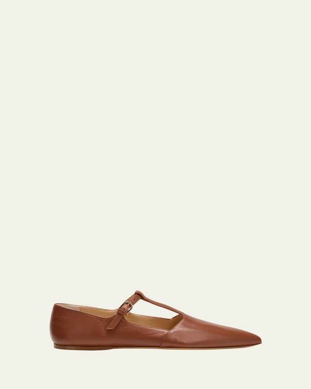 Lola Lambskin T-strap Ballerina Flats