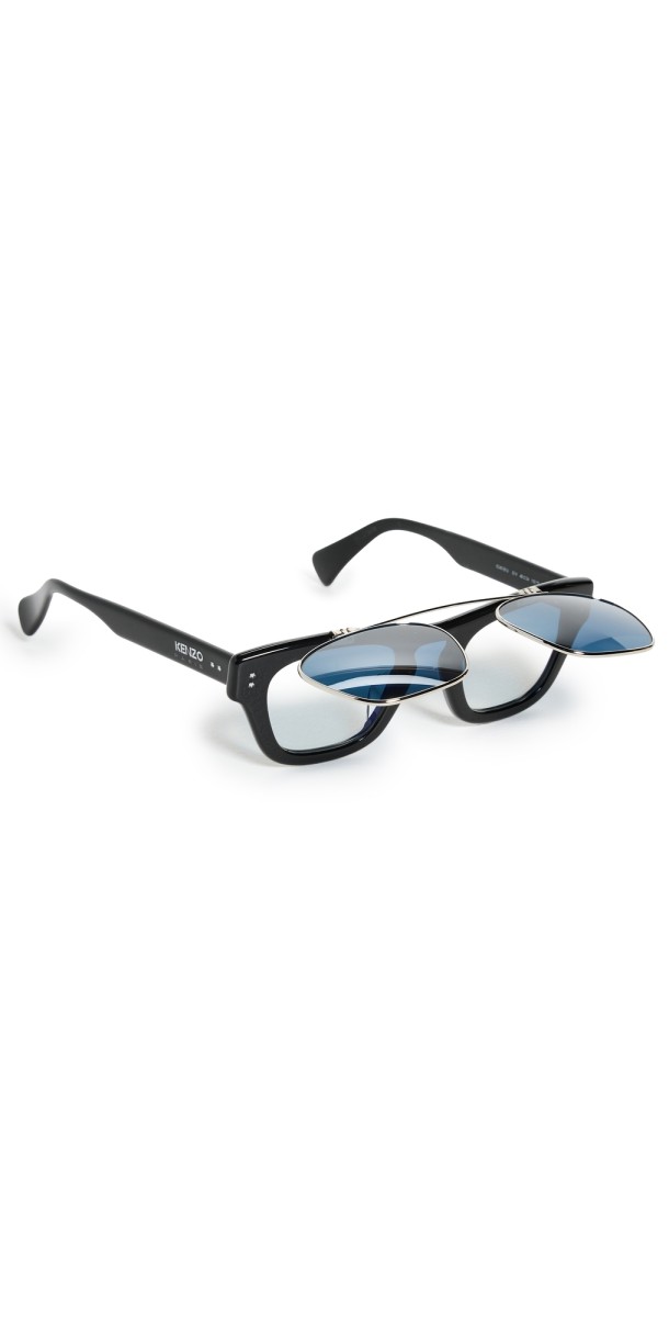 KENZO Double Lens Sunglasses & Blue Light Shiny Black/Blue