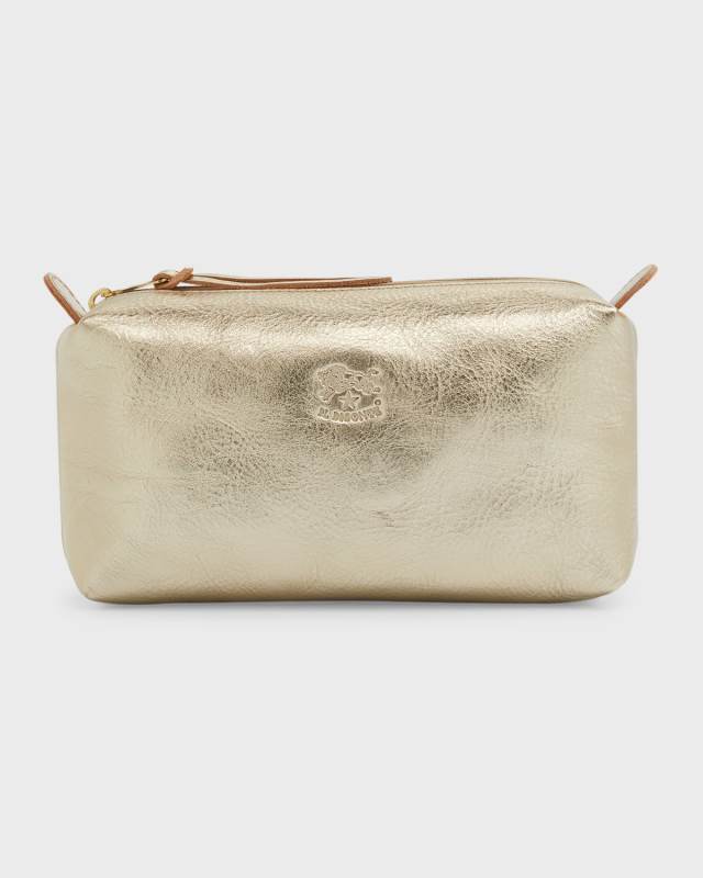 Classic Zip Leather Cosmetic Bag