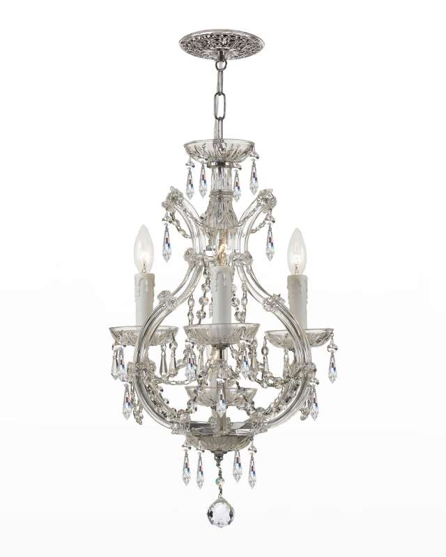Crystorama Maria Theresa 4-Light Elements Crystal Chrome Mini Chandelier