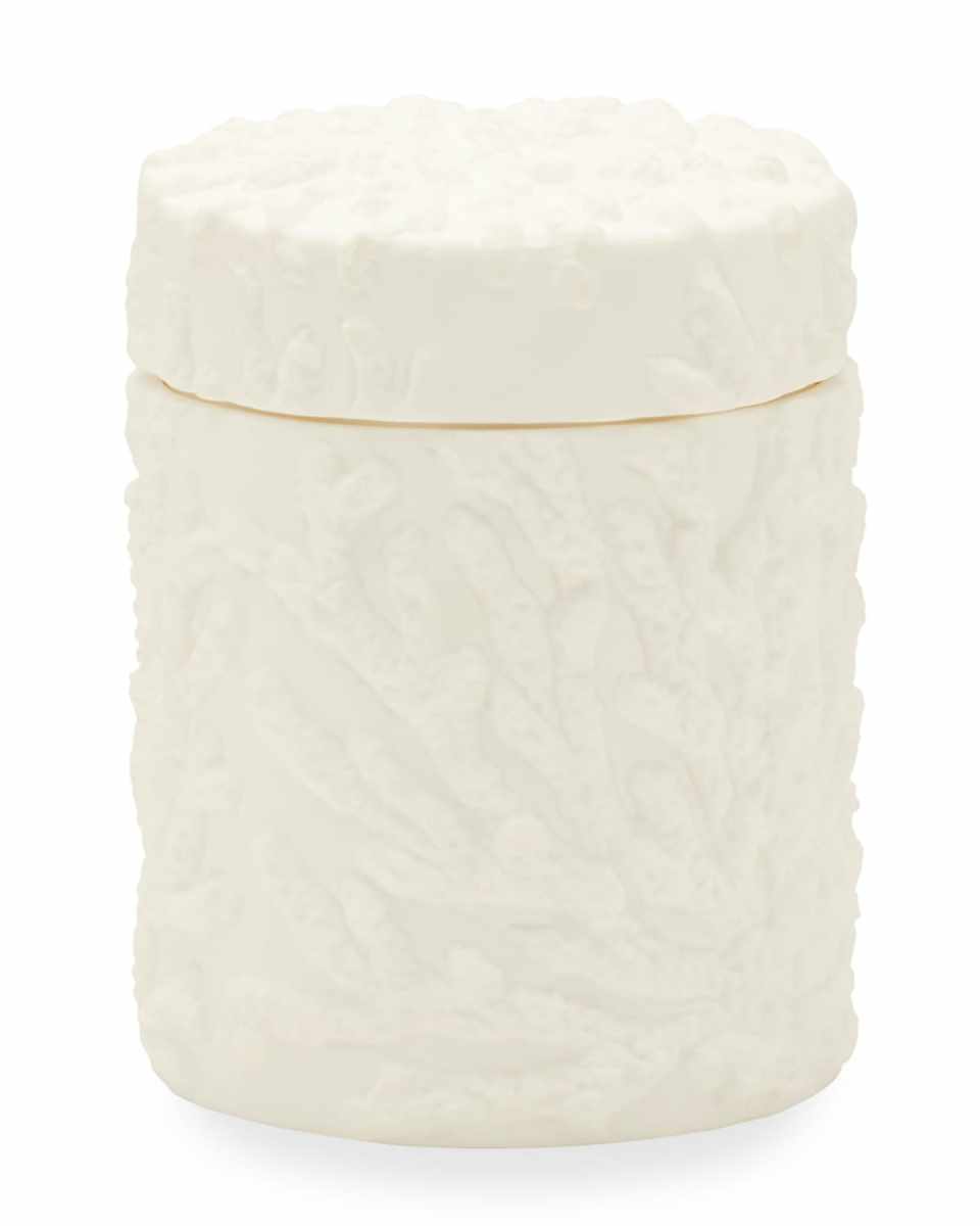 Alanya Large Round Canister, White