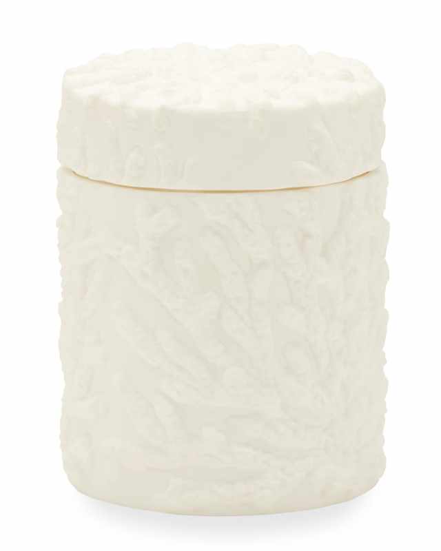 Alanya Large Round Canister, White