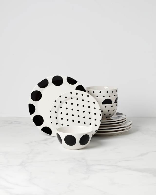 on the dot 12-piece dinnerware set