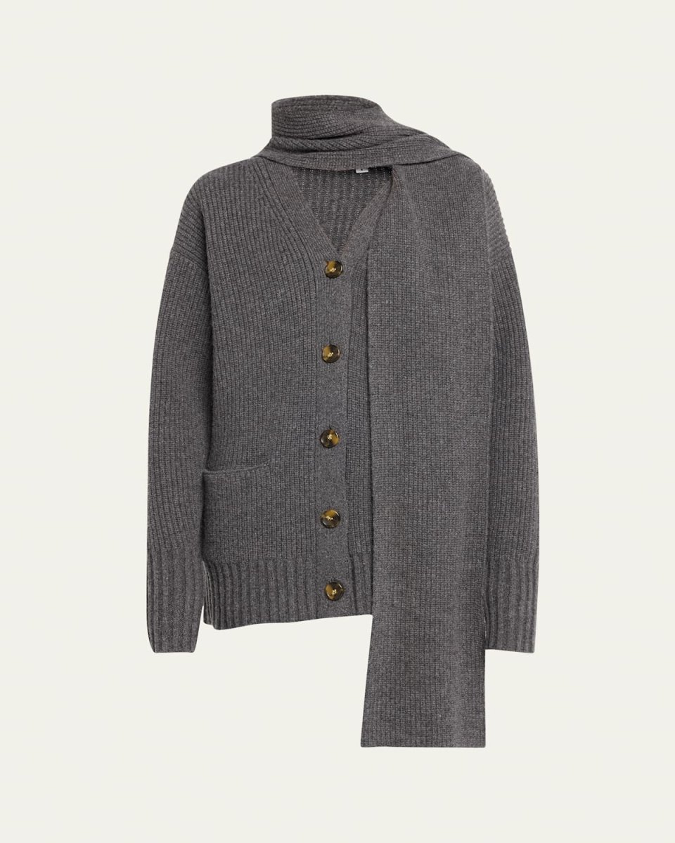 Annalise Wool-Cashmere Scarf Cardigan