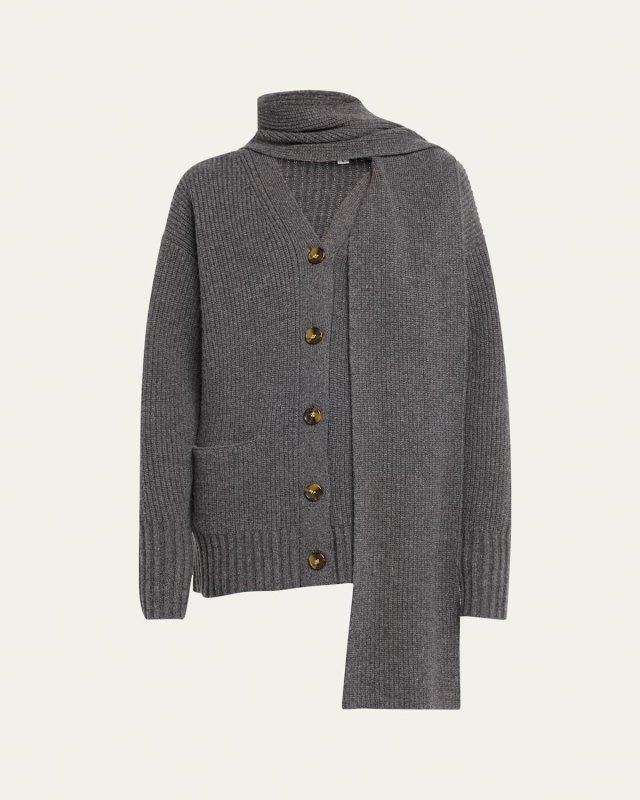 Annalise Wool-Cashmere Scarf Cardigan