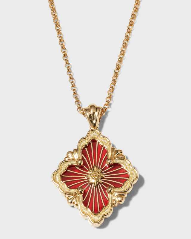 Opera Tulle 18K Gold Red Enamel Pendant Necklace