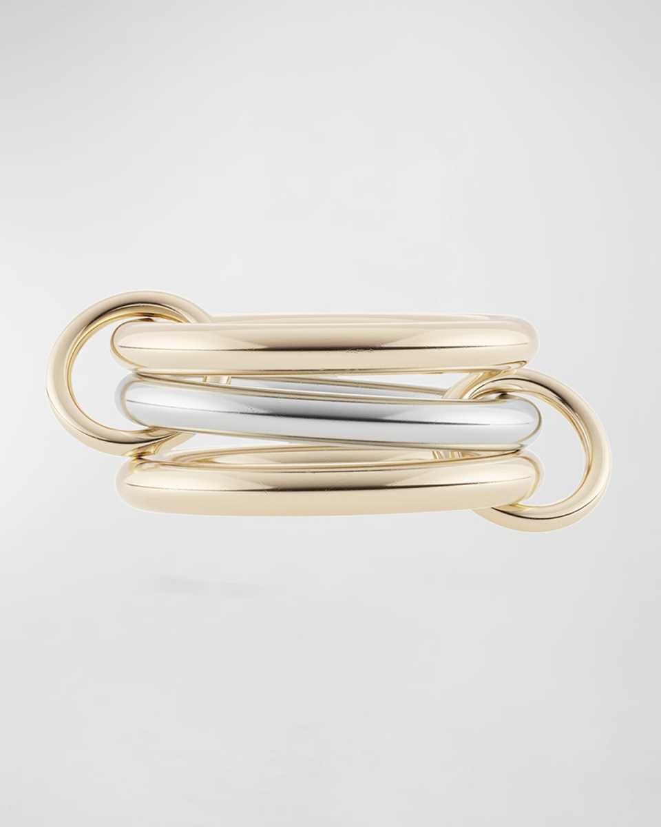 Men's Taurus SG 3-Link Ring in 18K Yellow Gold and Sterling Silver, Size 10