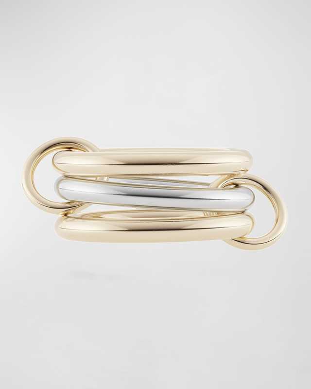 Men's Taurus SG 3-Link Ring in 18K Yellow Gold and Sterling Silver, Size 10