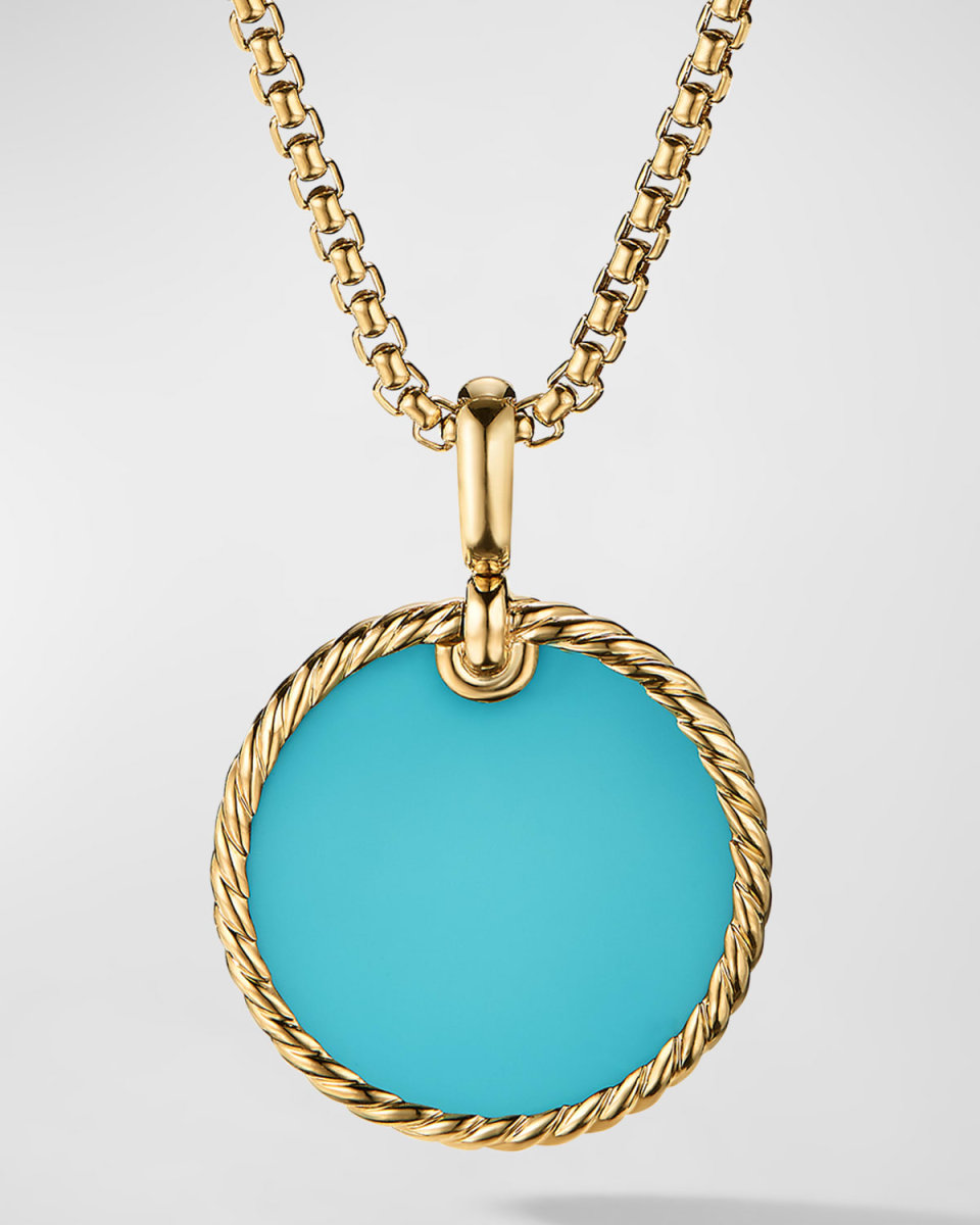 DY Elements Disc Pendant in 18K Gold, 24mm