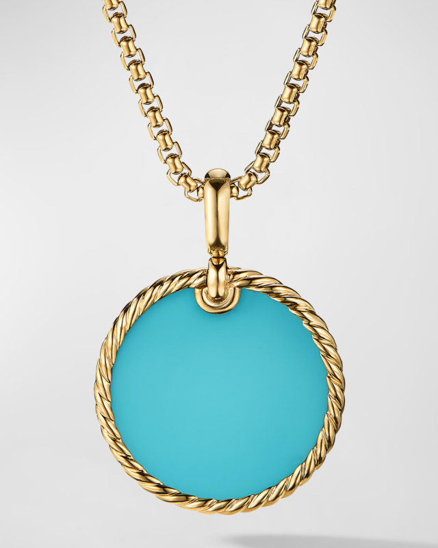DY Elements Disc Pendant in 18K Gold, 24mm