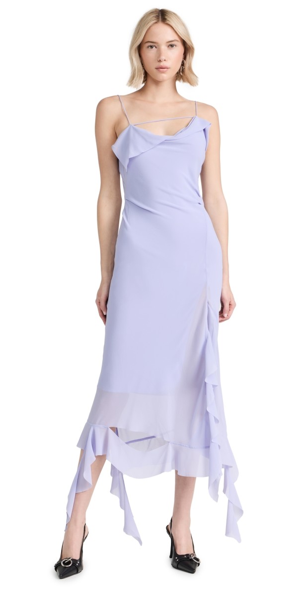 Acne Studios Shoulder Strap Dress Lilac Purple