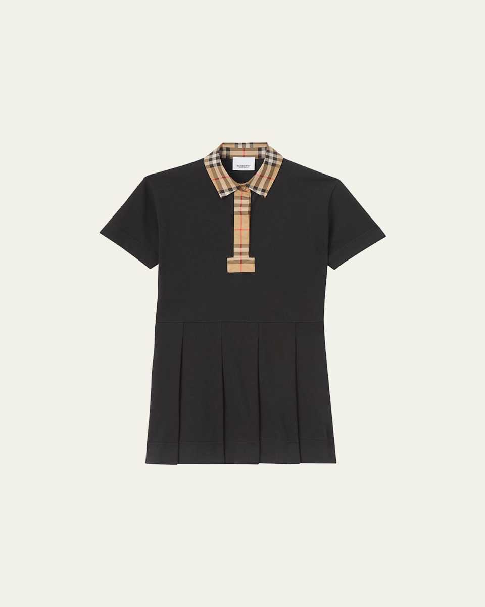 Girl's Sigrid Vintage Check Polo Shirt Dress, Size 3-14