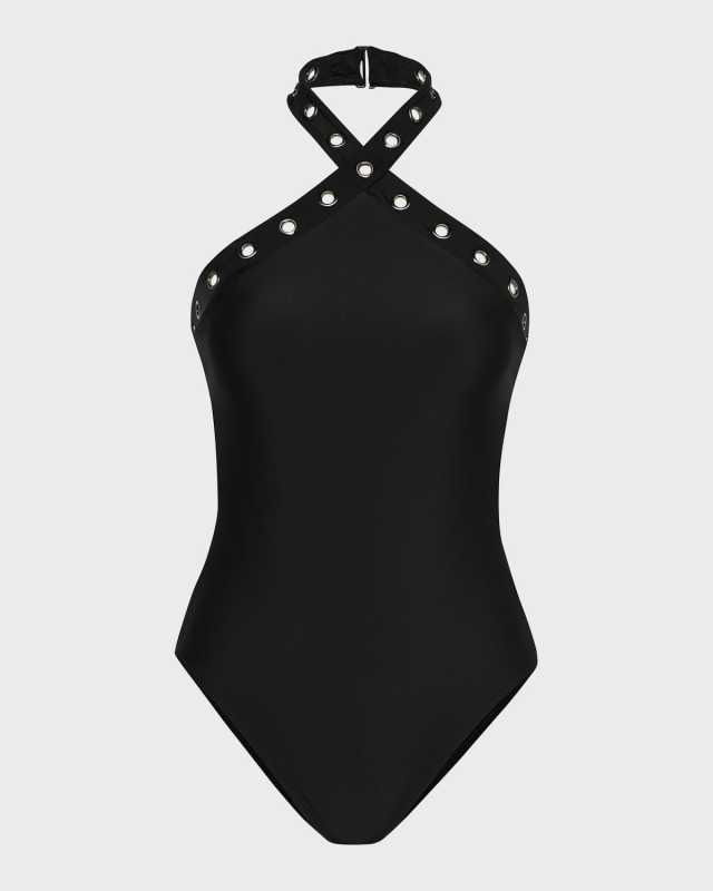 Gabrielle Grommet Halter One-Piece Swimsuit