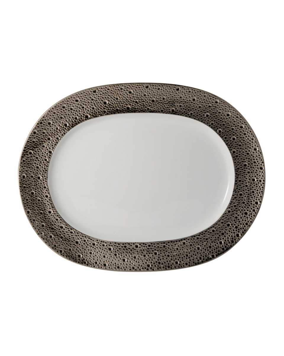 Ecume Platinum Oval Platter, 13.8"