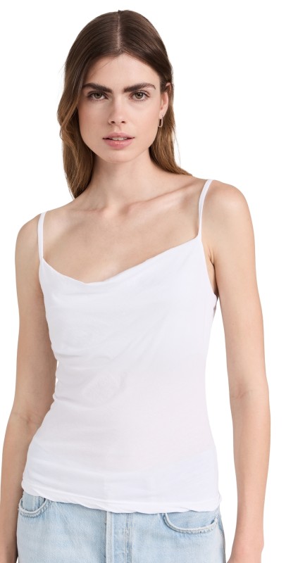 James Perse Drape Front Camisole White