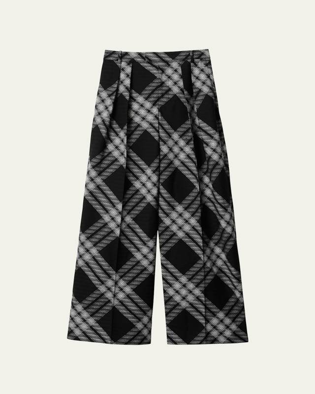 Signature Check Wide-Leg Trousers