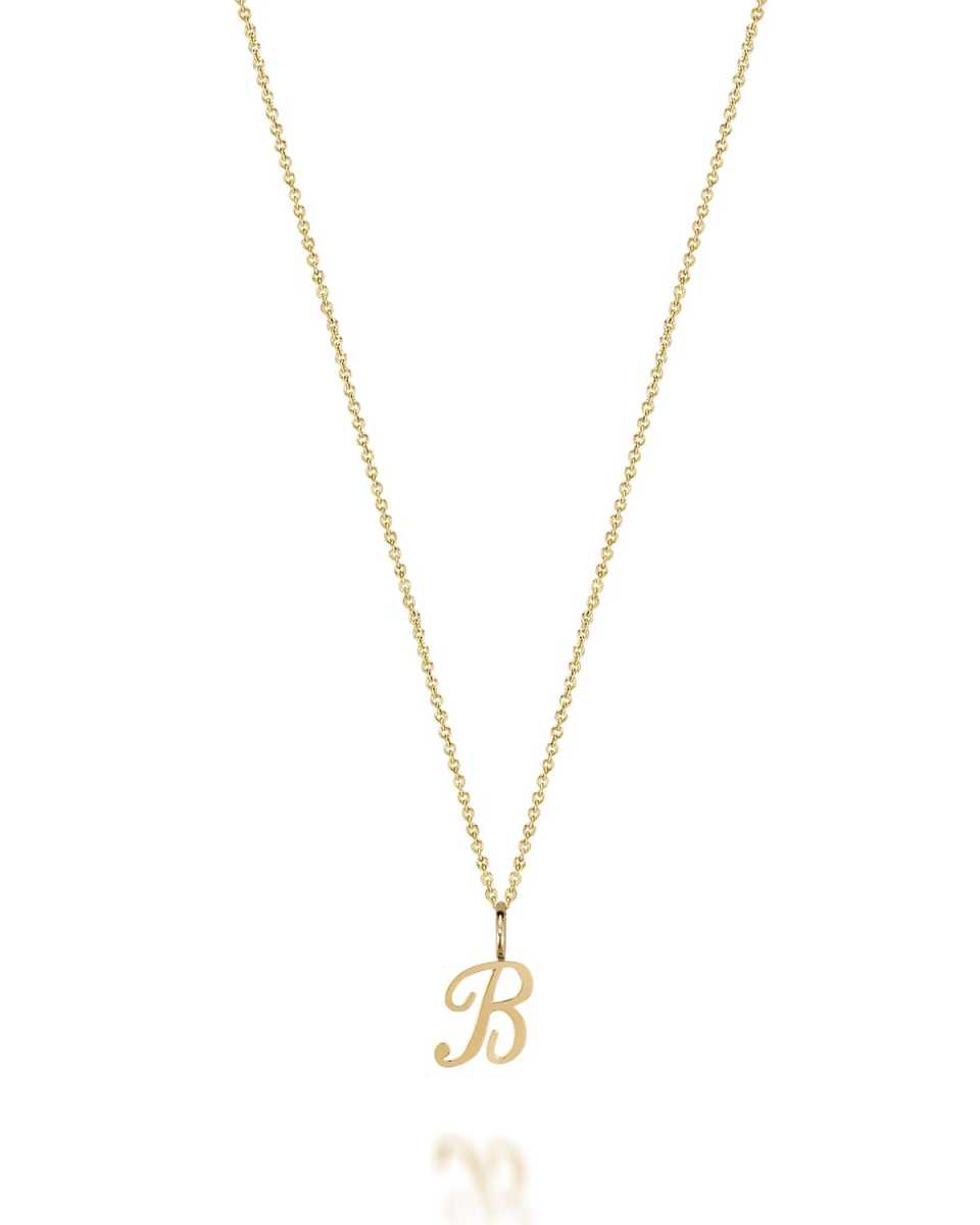 Amelia 14k Gold Script Initial Necklace