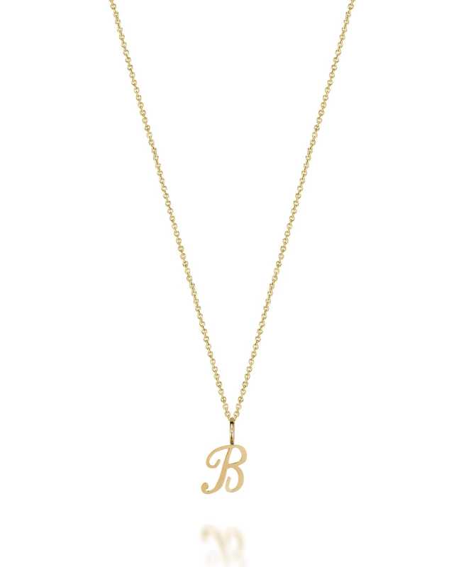 Amelia 14k Gold Script Initial Necklace