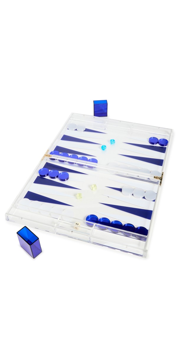Tizo Design 18 Lucite Backgammon Blue One Siz