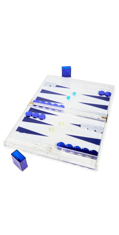 Tizo Design 18 Lucite Backgammon Blue One Siz