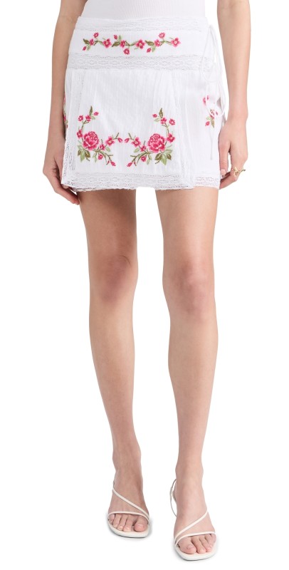 For Love & Lemons Jolene Mini Skirt White