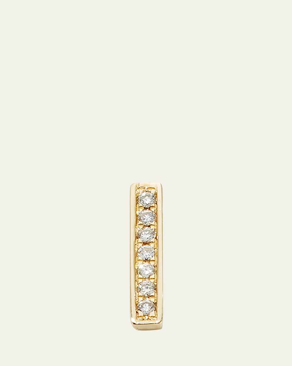 Small 14k Gold Diamond Bar Single Stud Earring