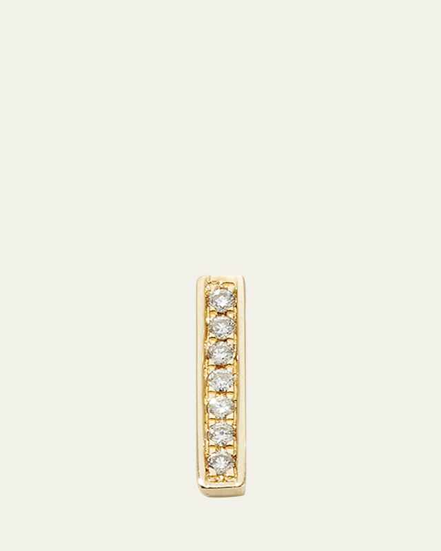 Small 14k Gold Diamond Bar Single Stud Earring