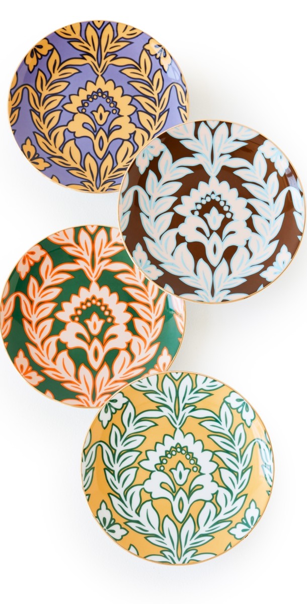 La Double J Mixed Side Plates Set of 4 Winter Garland