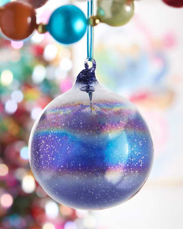 Multicolor Glitter Glass Ball Ornament
