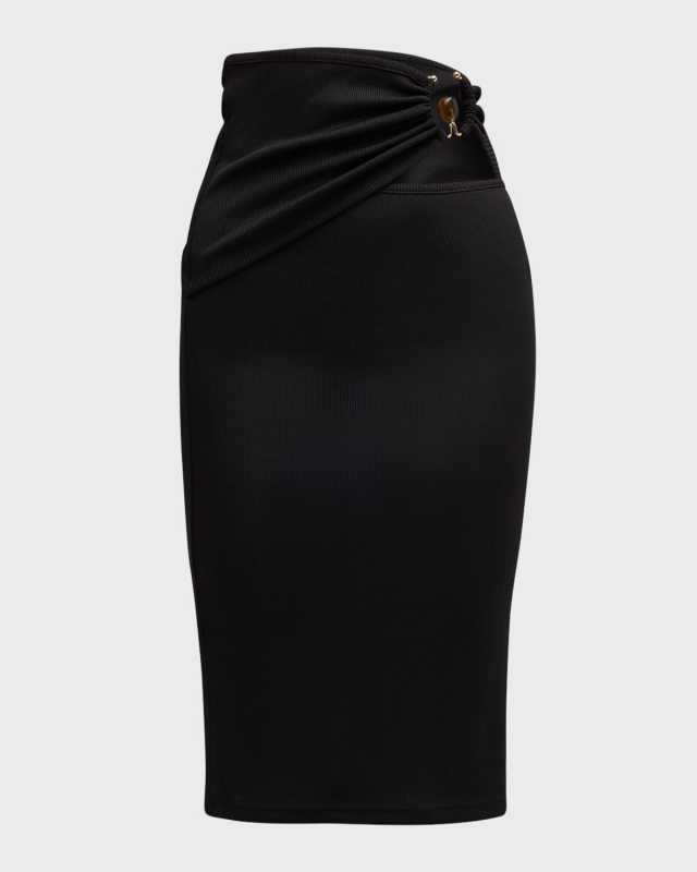 Orbit Gathered Cutout Rib Skirt