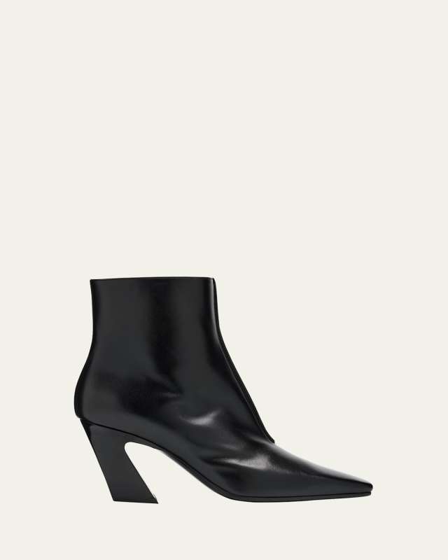 Lewis Leather Square-Toe Ankle Boots