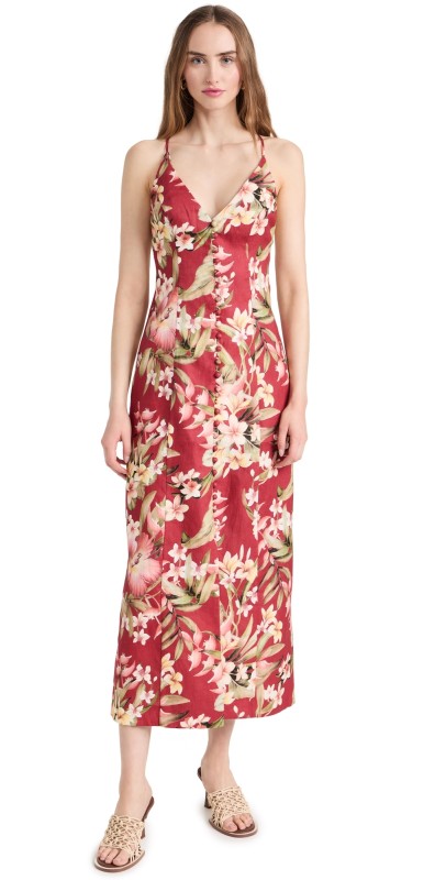 Zimmermann Lexi Slip Dress Red Palm